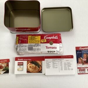 Vintage Campbell’s’s Souper Recipe Tin Box Cards Labels